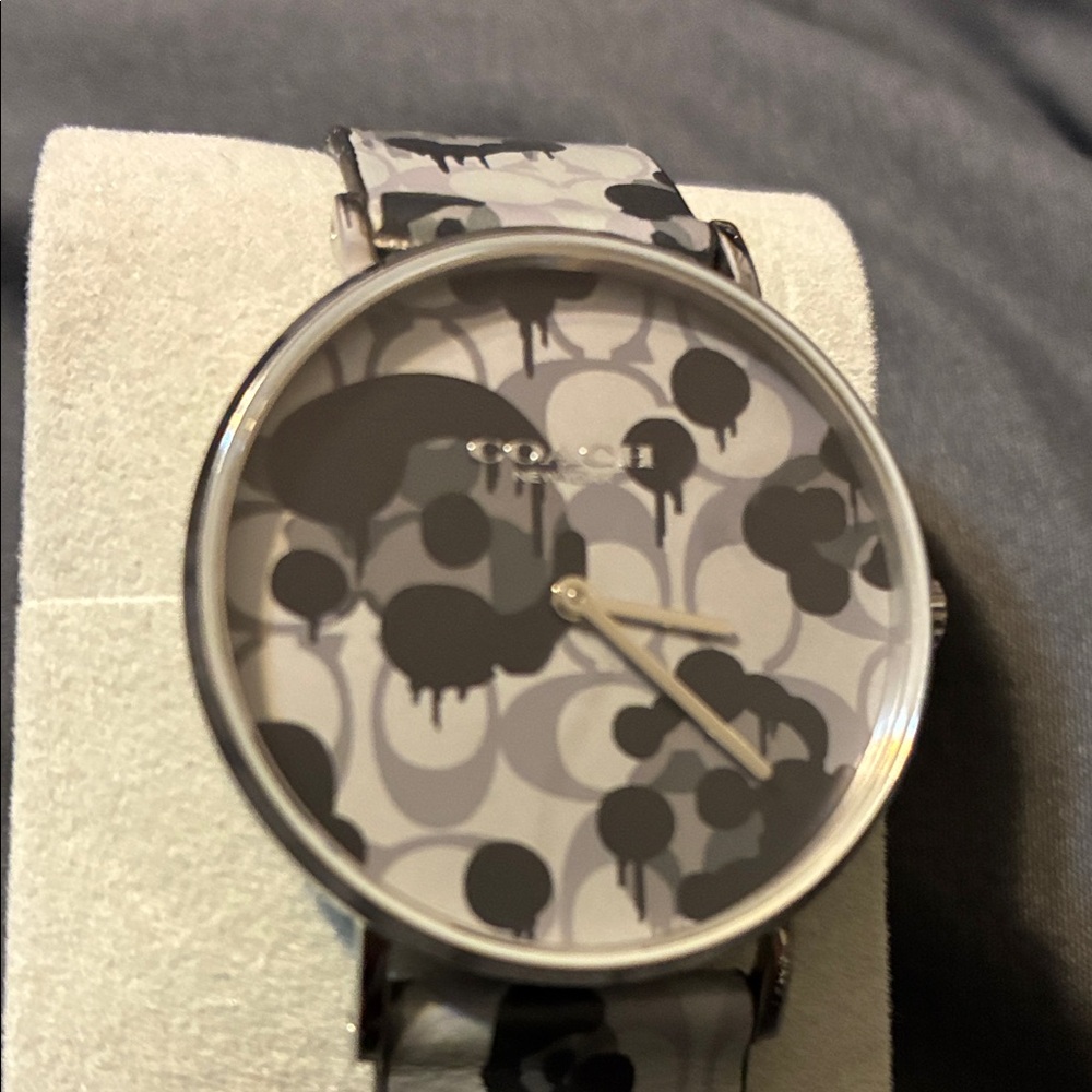 Coach Black and Gray Drip Pattern Watch